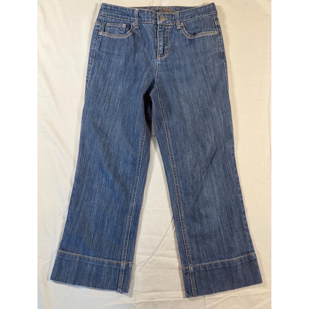 Tommy‎ Hilfiger Womens Wide Leg Cropped Jeans Medium Wash Blue HTX-KSG 384658 4